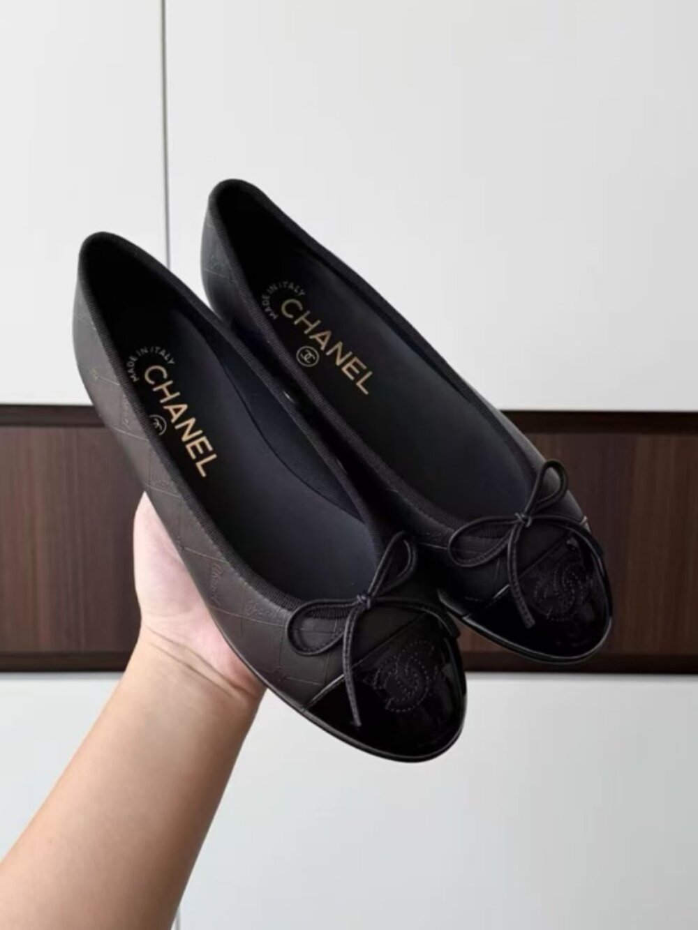 Chanel Quilted Bow Flats, Size 36 / US 6